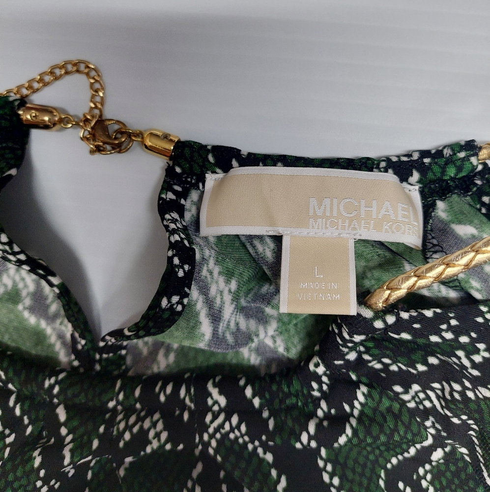 Michael Kors Green and Black Blouse